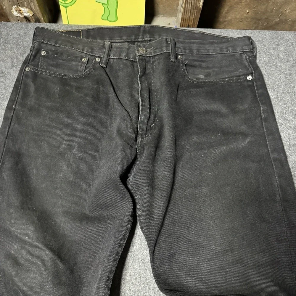 Levi's Jeans Mens 38x30 Black Regular Fit 505 Straight Leg Cowboy American Denim